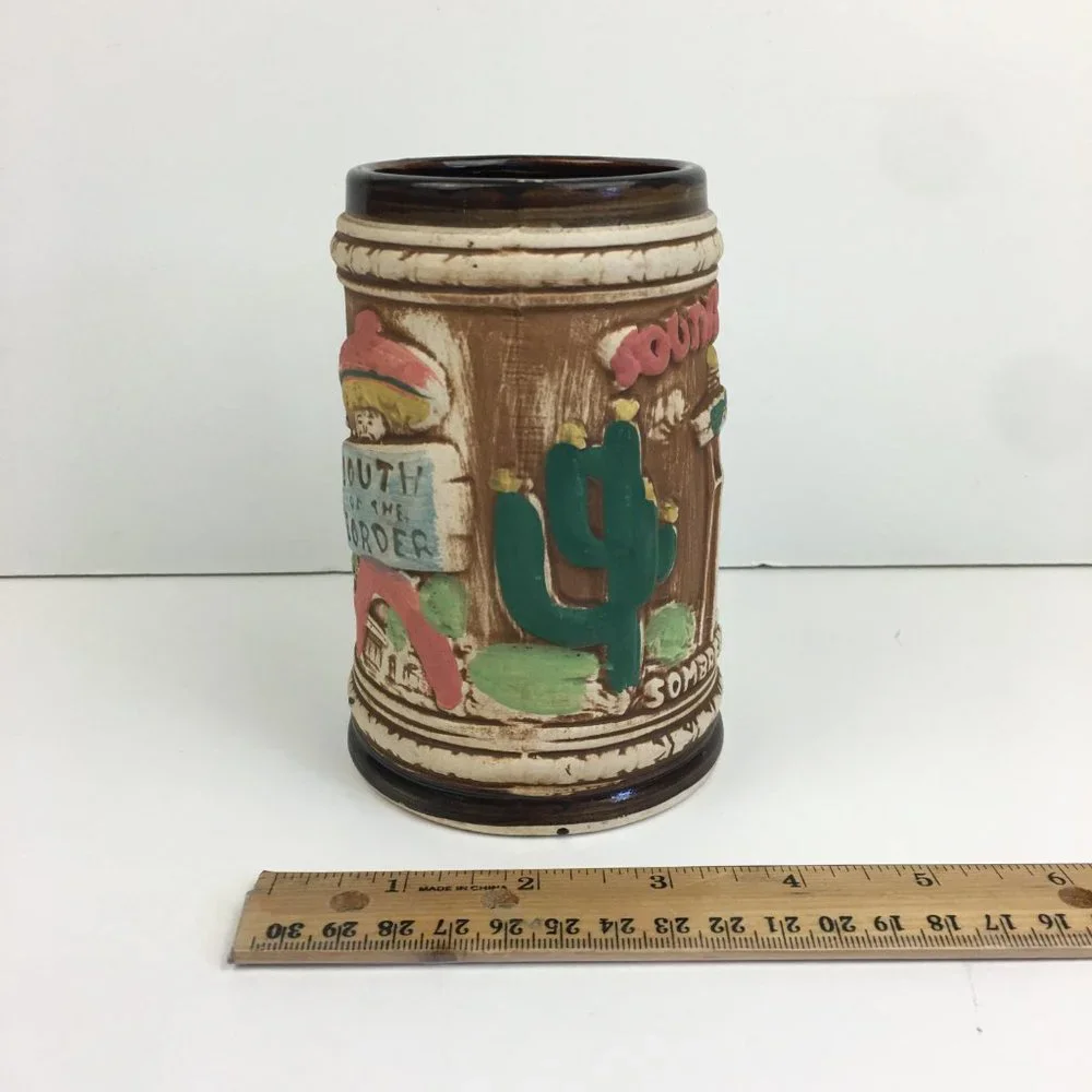 Vtg South of the Border Sombrero Tower Mug Stein Style South‎ Carolina Souvenir